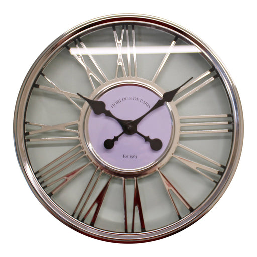 Large Silver Wall Clock 45cm
